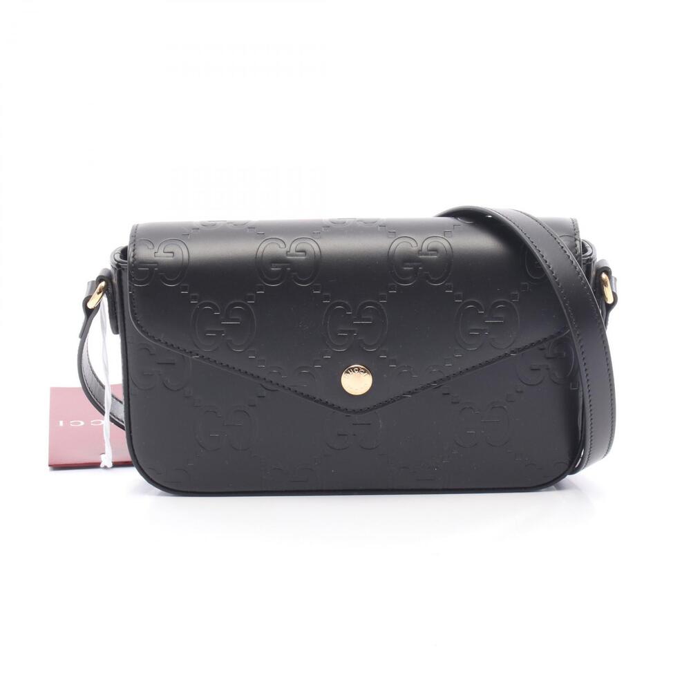 Gucci GG Super Shoulder Bag Leather Black